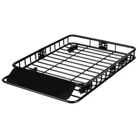 Roof Rack Cargo Basket, 46" x 36" x 4.5" Rooftop Cargo Carrier, Heavy-duty 200 LBS Capacity Universal Roof Rack Basket, Luggage Holder for SUV, T
