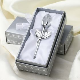 Crystal Metal Rose Valentine's Day Small Gift Wedding (Option: Silver Rod White Rose)