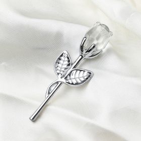 Crystal Metal Rose Valentine's Day Small Gift Wedding (Option: Golden Rod Purplish Flower)