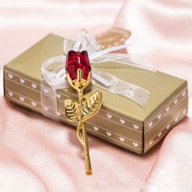Crystal Metal Rose Valentine's Day Small Gift Wedding (Option: Golden Rod Red Rose)